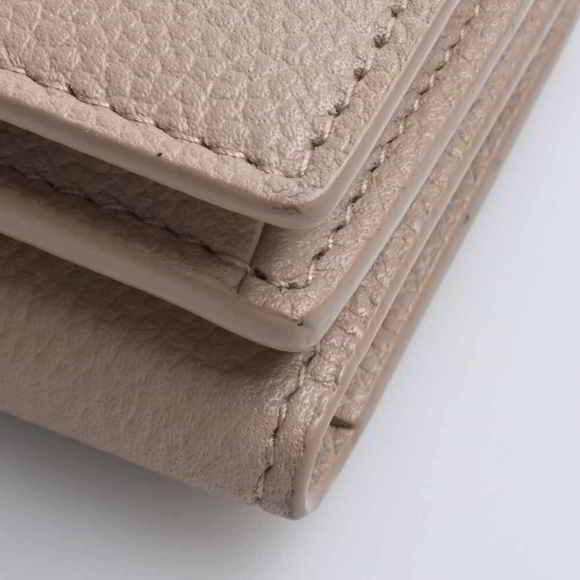 Saint Laurent Leather Tiny Wallet Tri-fold Compact Wallet Beige - Picture 8 of 8